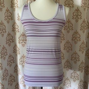Athleta purple striped racerback tank with shelf M